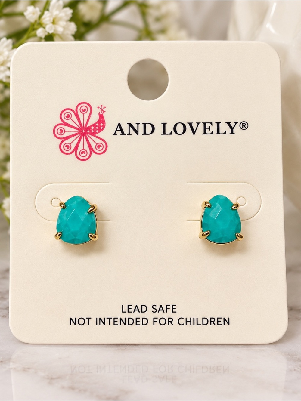 Turquoise gem stud earrings